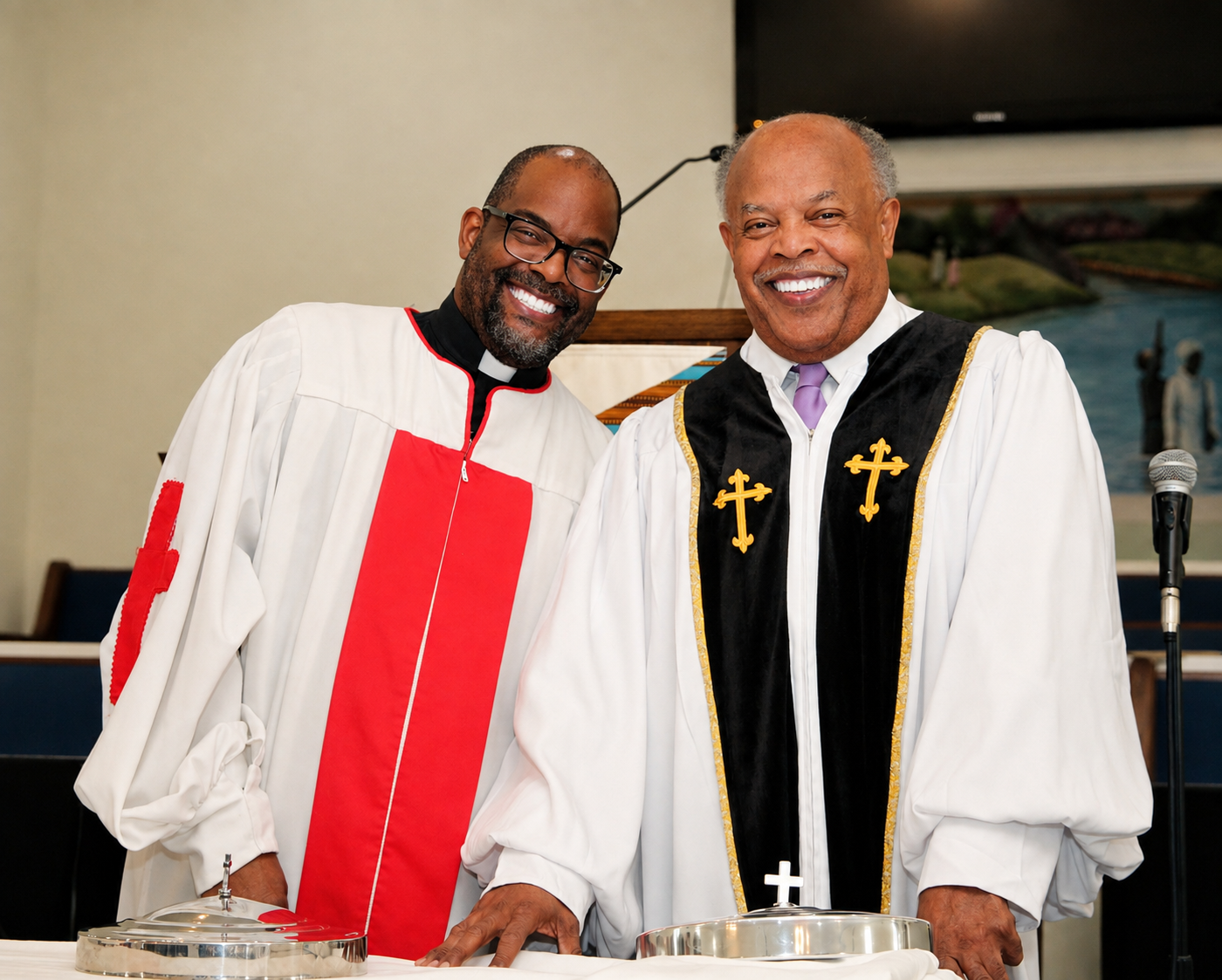 Reverend David Simmons holding his Certificate of License