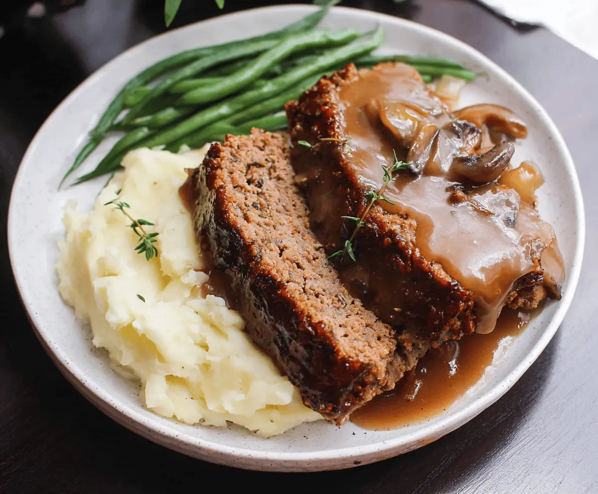 Meatloaf, Potatoes with Gravy, Green Beans, Fresh Garden Salad — visit site